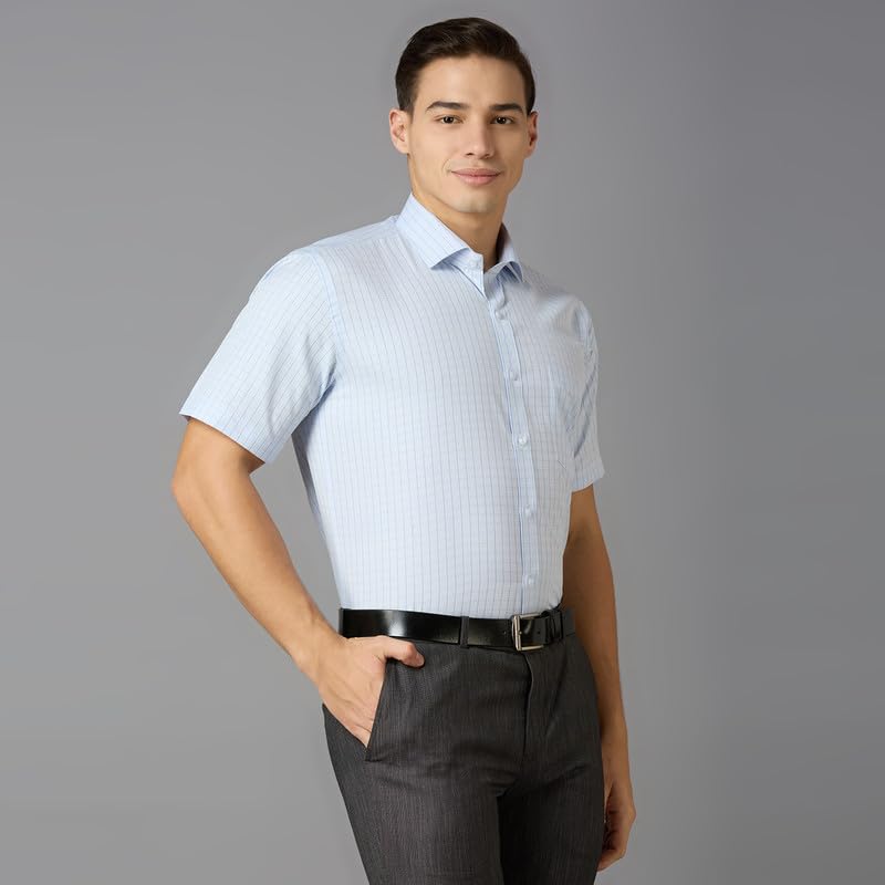Image of Mark & Albert Men's Half Sleeves Cotton Formal Shirt