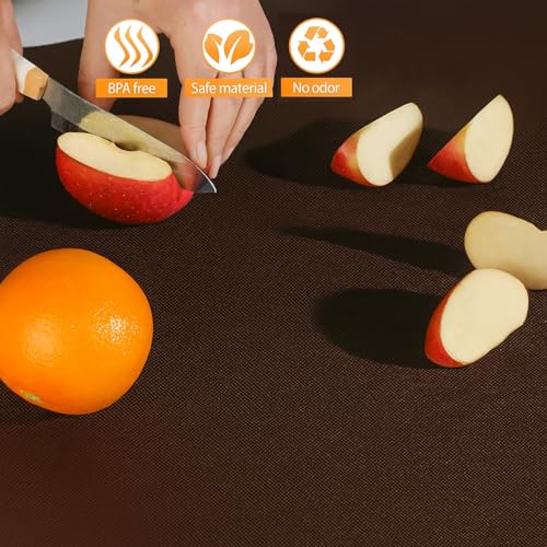 Image of Go Hooked EVA Anti Slip Fridge Mat Roll 45cm x 5m | Waterproof Shelf Liner for Kitchen Cabinet, Drawer, Refrigerator & Wardrobe | Food Grade Washable Cuttable Reusable Place Mat (Brown)