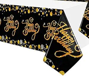 PartyToko Copper Gold and Black Metallic Shiny Foil Party Table Cover Table Cover for Decoration foil 1 PCS