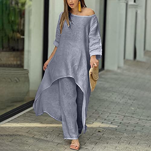 Conjunto de lana para mujer estilo casual de dos piezas con pantalón cómodo 4