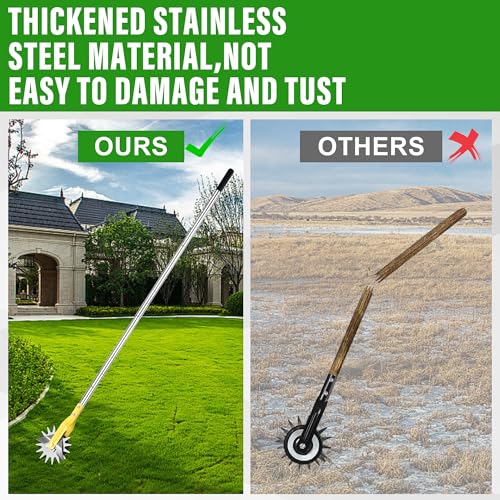 image for YEELOR Wheel Rotary Edger, Adjustable Length Lawn Edger, Stainless Ste