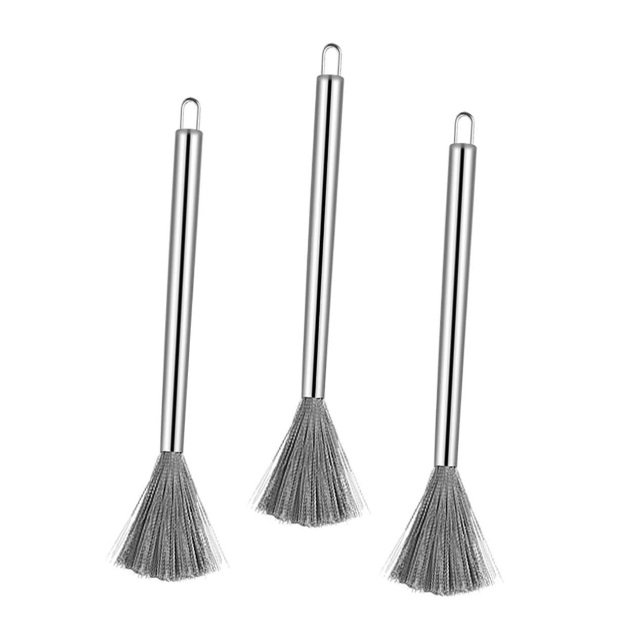 Abaodam Cepillo De Limpieza De Platos Inoxidable con Mango para Utensilios De Cocina Cepillo Multi Función para Olla Y Sartenes Herramienta De Limpieza De Alta 3 Piezas X 4