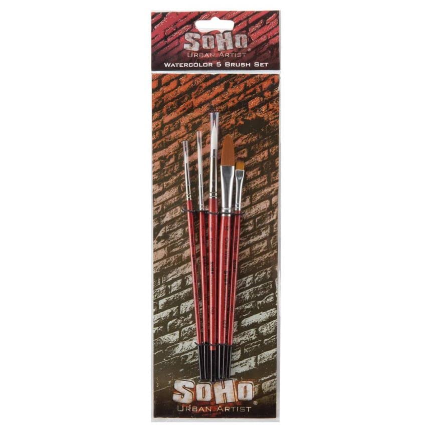 Soho Urban Artist Pinsel Aquarell-Set von 5 verschiedene Größen