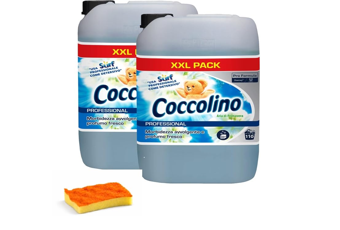 COCCOLINO Professional Aria di Primavera Ammorbidente Concentrato XXL + KIT SPUGNA GALLIK