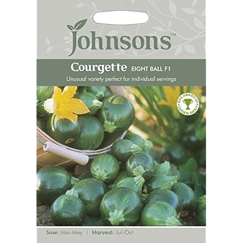 Johnsons 13179 Vegetable Seeds, COURGETTE Eight Ball F1 Cover