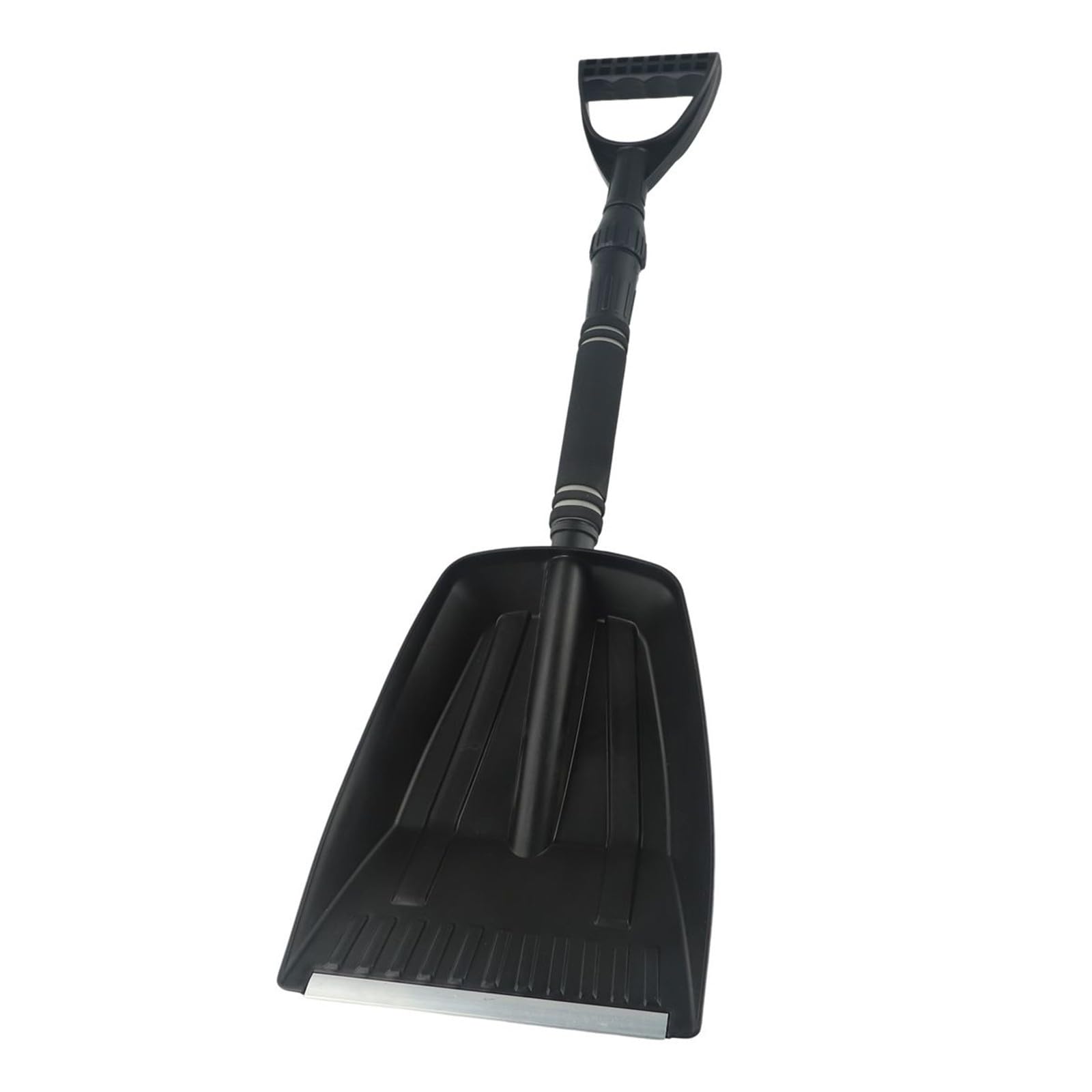 Pelle à neige rétractable pour voiture avec angle réglable, 71-86 cm extensible en aluminium et ABS avec poils à 3 rangées, noir