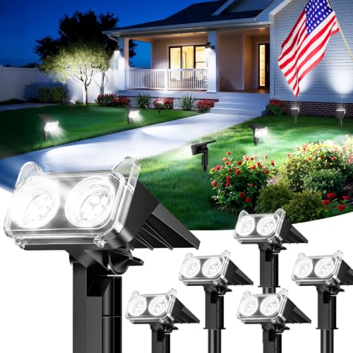 LETMY Solar Lights Outdoor Waterproof IP65, 6 Pack Solar Spot Lights Outdoor With 14 Big LEDs...
