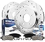 Detroit Axle - REAR Drilled Brake Rotors w/Ceramic Pads Replacement for Lexus RX350 RX450H Toyota Highlander Sienna - 6pc Set
