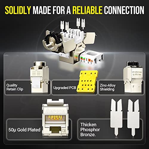 AMPCOM Conector Keystone CAT8 STP RJ45 2-Pack miniatura 4