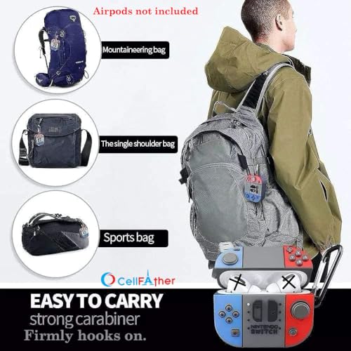 Image of CellFAther 3D Cartoon Game Console Case Cover with Keychain Compatible for Airpods pro (2019), Airpods Pro Gen 2 (2022) with Carabiner- Gaming Design