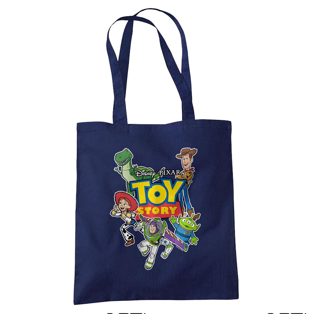 Disney Unisex Toy Story Character Cut Outs Travel Reusable Tote Bag, Navy