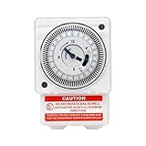 Trustedshoppe J648B1 Analog Quartz Timer 240V AC Daily Programmable DIN Mount Electronic Timer Switch (15 x 15 x 15 cm,White)