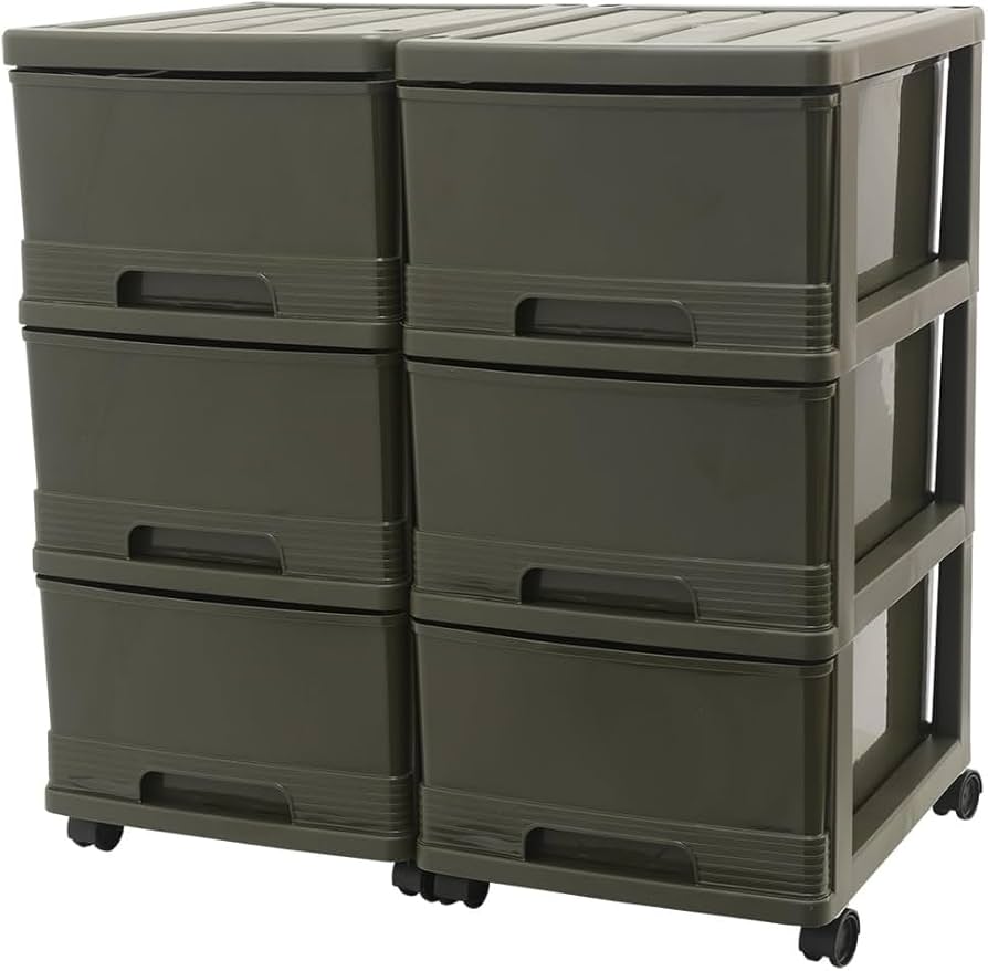 グレー 3段プラスチックチェスト　２セット グレー 3段プラスチックチェスト 2セット