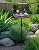 Bird Bath for Outside, 11 Inch Colorful Purple&Blue Metal Birdbath Bowl Decorated Hummingbird Flower Freestanding Garden Bird Bath Feeder Outdoor Decor Yard Art
