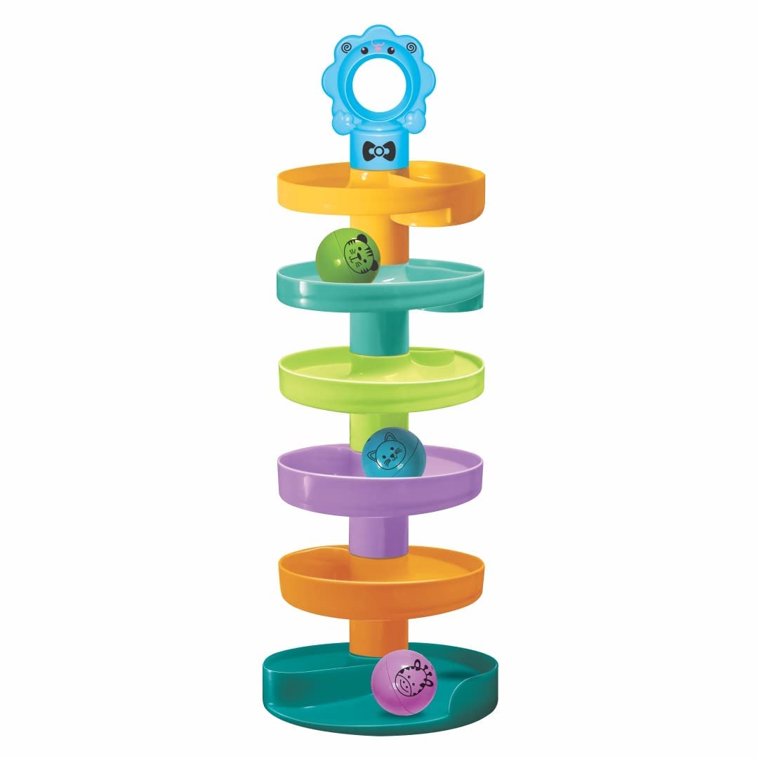 PLUSPOINT Cat Spiral Fun - A Roll Ball Toy with 7 Layer Ball Drop Tower Run with Roll Swirling Ramps for Baby and Toddler Educational Development Toy Set (B0CGM71PTL) Amazon Price History, Amazon Price Tracker