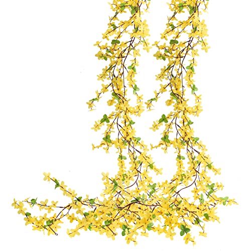 HO2NLE 4pcs 23.6ft Silk Flower Garland Spring Garland Decor Fake...
