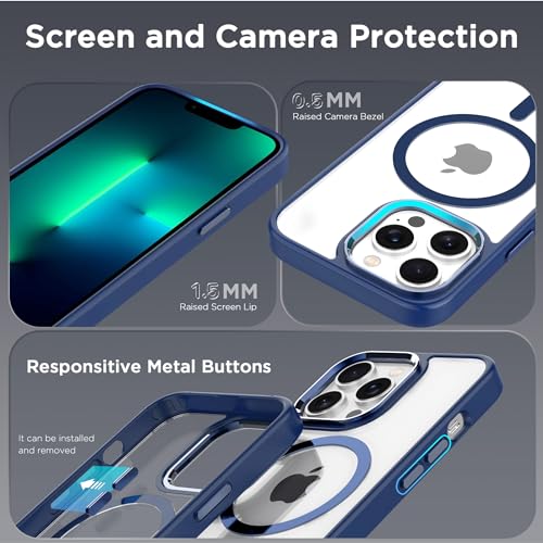Image of CACOE Magnetic Case for iPhone 13 Pro Max 6.7 inch, Dark Blue