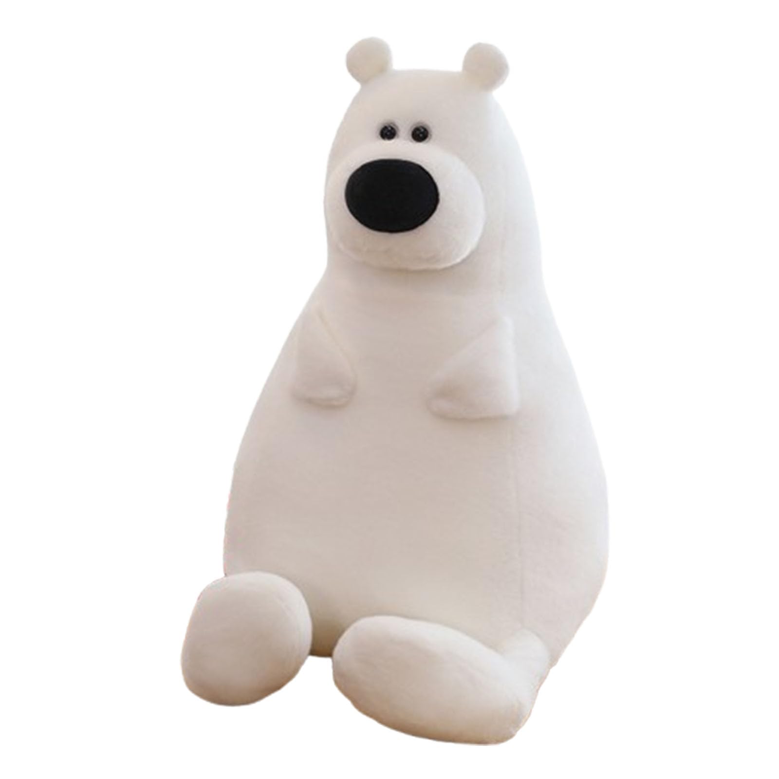 Eisbär Plüschtier Weiß, Murmeltier Plüschtier, Riesige Kuschel Teddybär Kuscheltier, Flauschiger Stofftier zum Spielen, Teddybär gefülltes Tier Plüsch Spielzeug Geschenk für Kind Freundin (60cm,Weiß)
