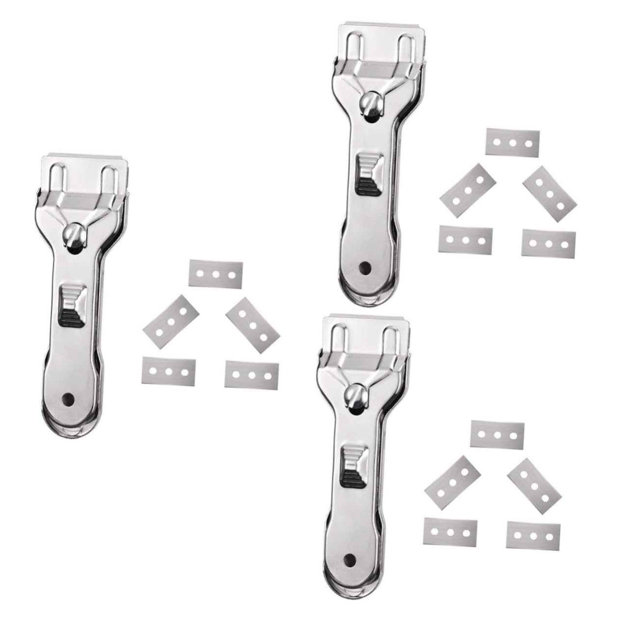 Cabilock 3sets Raschietto Vetroceramica Professionale per Pulizia Superfici Induzione e Ceramica Strumento AntiGraffio Inossidabile Facile da Usare e Resistente