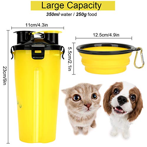 image for Okelon 2-in-1 Portable Dog Water Bottle with Collapsible Bowls for Sma