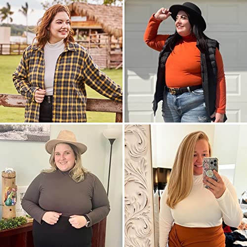 COOTRY Womens Plus Size Fleece Lined Turtleneck Mock Neck Tops Long Sleeve Thermal Shirts Base Layer4