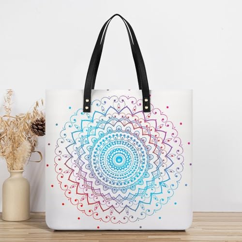 Grand sac à bandoulière Mandala au format carré 39x39 cm pour tout transporter - 7
