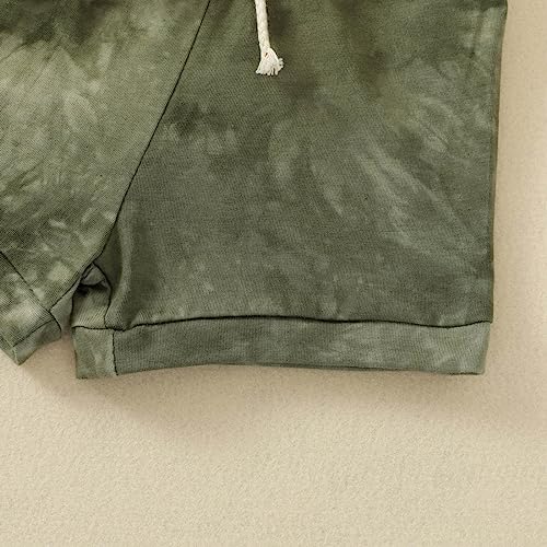 Conjunto de roupas e conjunto de manga curta e gola redonda estilo tie dye verão ao ar livre casual