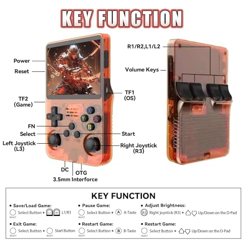 Image of R36S Handheld Game Console, 3.5-inch IPS Display, 64GB Storage, Linux System, 8-Hour Battery Life (Green)