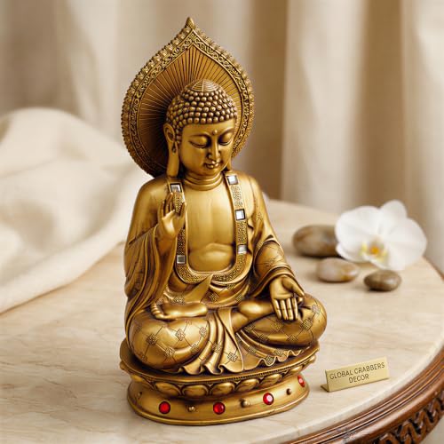 Image of Global Grabbers Buddha Idol Statue | Show Pieces for Home Decor Living Room | House Warming Gifts New Home, Showpiece For Home Decor Living Room, Decorative Items For Home Decor, Gift Items For Home