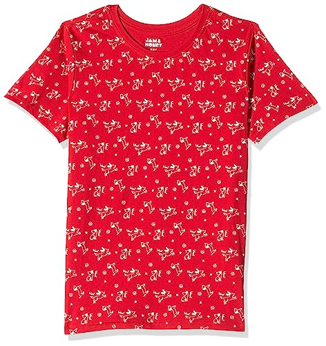 Image of Amazon Brand - Jam & Honey Boys 100% Cotton Printed Half Sleeves T-Shirt | Age 2-12 Years