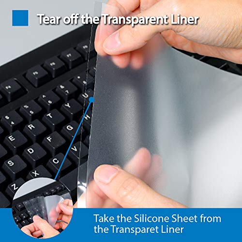 Universal Flat Easily Sanitized Durable Protective Film Matte Surface Silicone Keyboard Cover for Desktop/Pos Keyboard [2 Pack] - Thumbnail 4