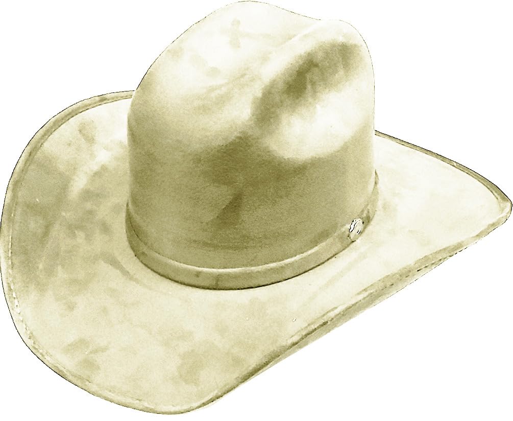 Modestone Cappello da cowboy tradizionale in finta pelle scamosciata, colore: bianco
