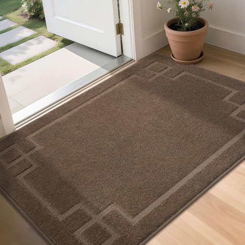 Image of BEQHAUSE Door Mat 36 inch x 60 inch, Non-Slip Door Mats Indoor Washable, Brown