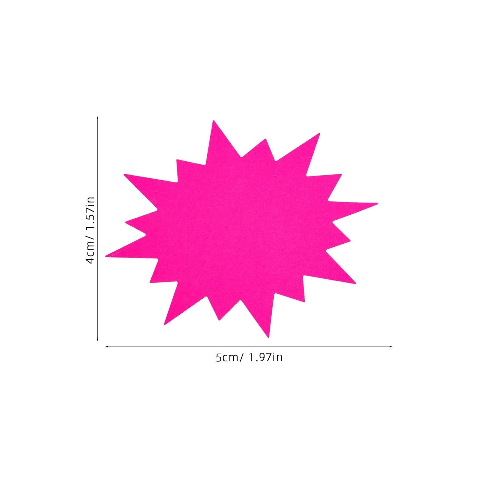 5 rotoli di etichette adesive fluorescenti a forma di esplosione per fai da te, rimovibili, forte adesione, per negozi, uffici, magazzini, scuole, etichettatura