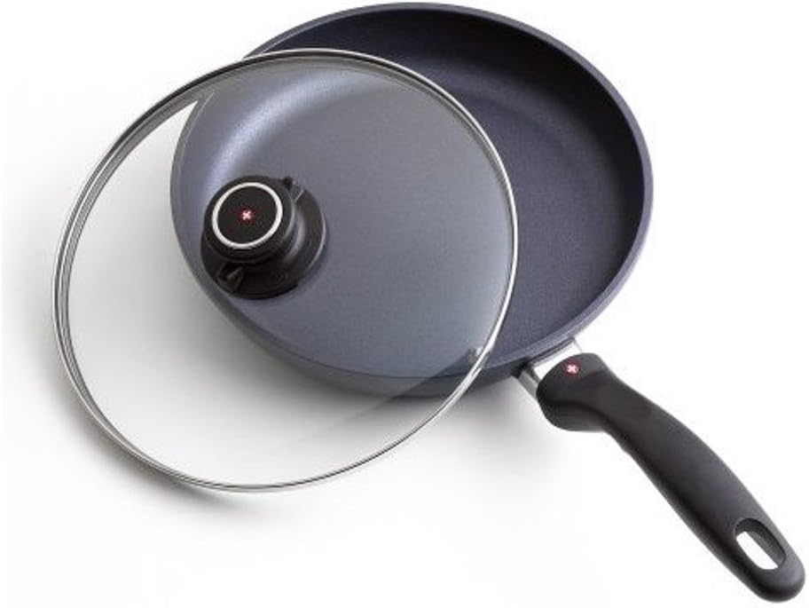 Frying Pans Nonstick with Lid, Features Stainless Steel Handle, Nonstick Diamond Coated Aluminum Skillets and Oven Safe Frying Pans with Lids, Cover Included, 10.25 Inch