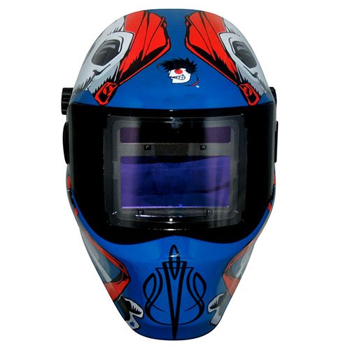 Save Phace Auto Darkening Welding Helmet Captain Jack Rfp 40Vizi4 Series - Ear To Ear Vision Welder Hood Grinding Mask With 4.3 X 3.5 Inch Internal Adjustable Adf For Mig/Mag/Tig/Plasma - 2 Sensors So Royal Blue #TOP1