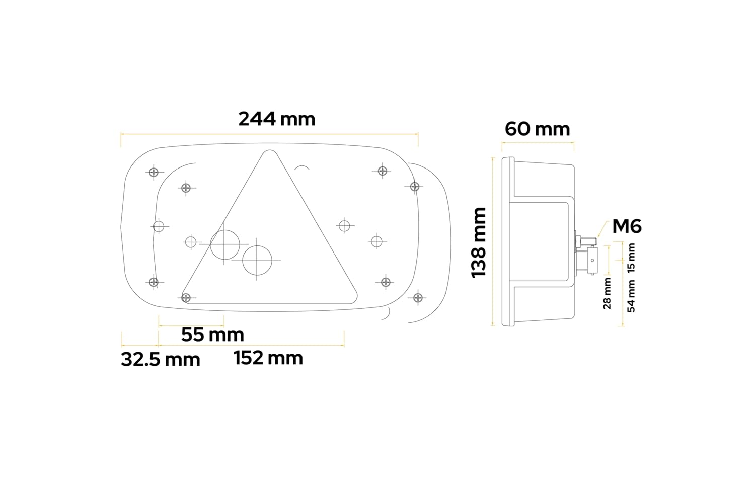 UNITRAILER ASPÖCK MULTIPOINT III tylne światła 8 funkcji lewe i prawe