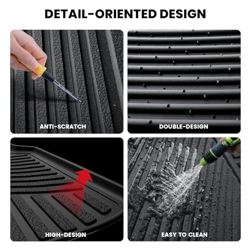 Image of LASFIT Cargo Mat for Toyota 4Runner 2013-2024 (Only Fit 5-Seats) | Fit W /O Sliding Cargo Tray, All Weather Custom Fit Anti-Slip Pet Friendly TPE Trunk & Backrest Mats for 5th Gen 4Runner