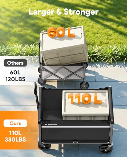 38% Off Raynesys 330LBS Foldable Wagon Cart with All-Terrain Wheels