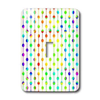 Interrupteur simple bouton bascule 3dRose à points imprimés multicolores pour maison - 3