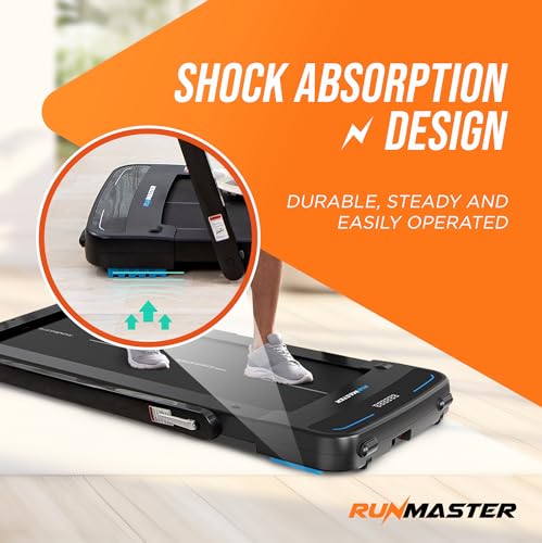 Image of RunMaster Under Desk Treadmill for Home and Office - 320lbs Weight Capacity, Quiet, Efficient, Walking Pad, Four LED Display, Space-Saving Portable Jogging Machine with Remote Control