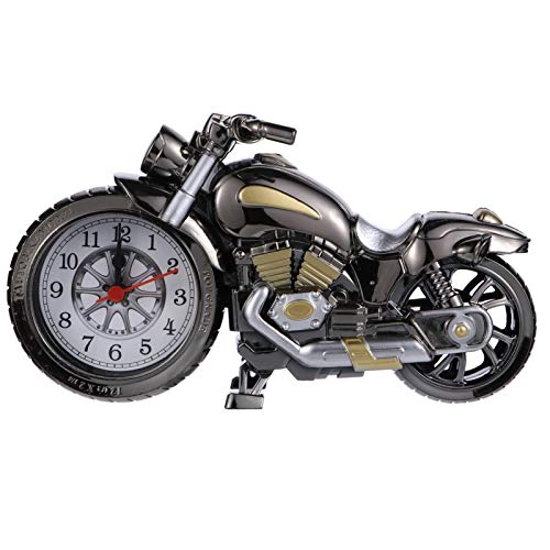 Vorcool Motorbike Alarm Clock Retro Motorcycle Table Desk Time Clock Car Figurine Bedside Desktop Decoration For Home New Year Gift Golden Random Pattern #TOP1