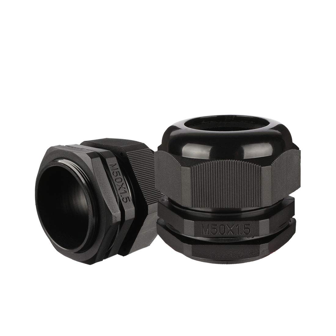 sourcing map 20Pcs M50 IP68 TRS Contratuerca de Cable negro por 32mm-38mm