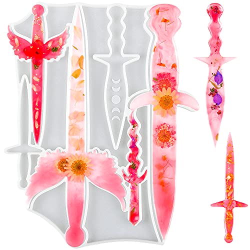 DesignSter Dagger Resin Molds Silicone Kit 6PCS, Epoxy Mold for Crafts Silicone Molds for Resin Casting, Decoration Handmade Gifts Cosplay DesignSter Dagger Resin Molds Silicone Kit 6PCS, Epoxy Mold for Crafts Silicone Molds for Resin Casting, Decoration Handmade Gifts Cosplay