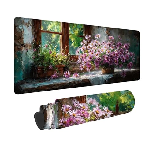 Mouse pad base en caoutchouc antidérapant rose grand format 80x40 pour gamer