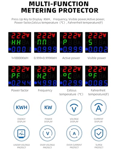 Image of XPR3SS AVR-63S 63A Single Phase Energy Meter | DIN Rail Digital kWh Meter with Over /Under Voltage + Over Current Protection | Adjustable Voltage Protector Relay with Auto Recovery From Overload