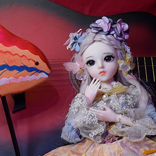 Eva Bjd 1/3 Bjd Doll Ball Mechanical Jointed Doll 24In Princess Sd Doll With Makeup + Full Accessories (Carina) #TOP2
