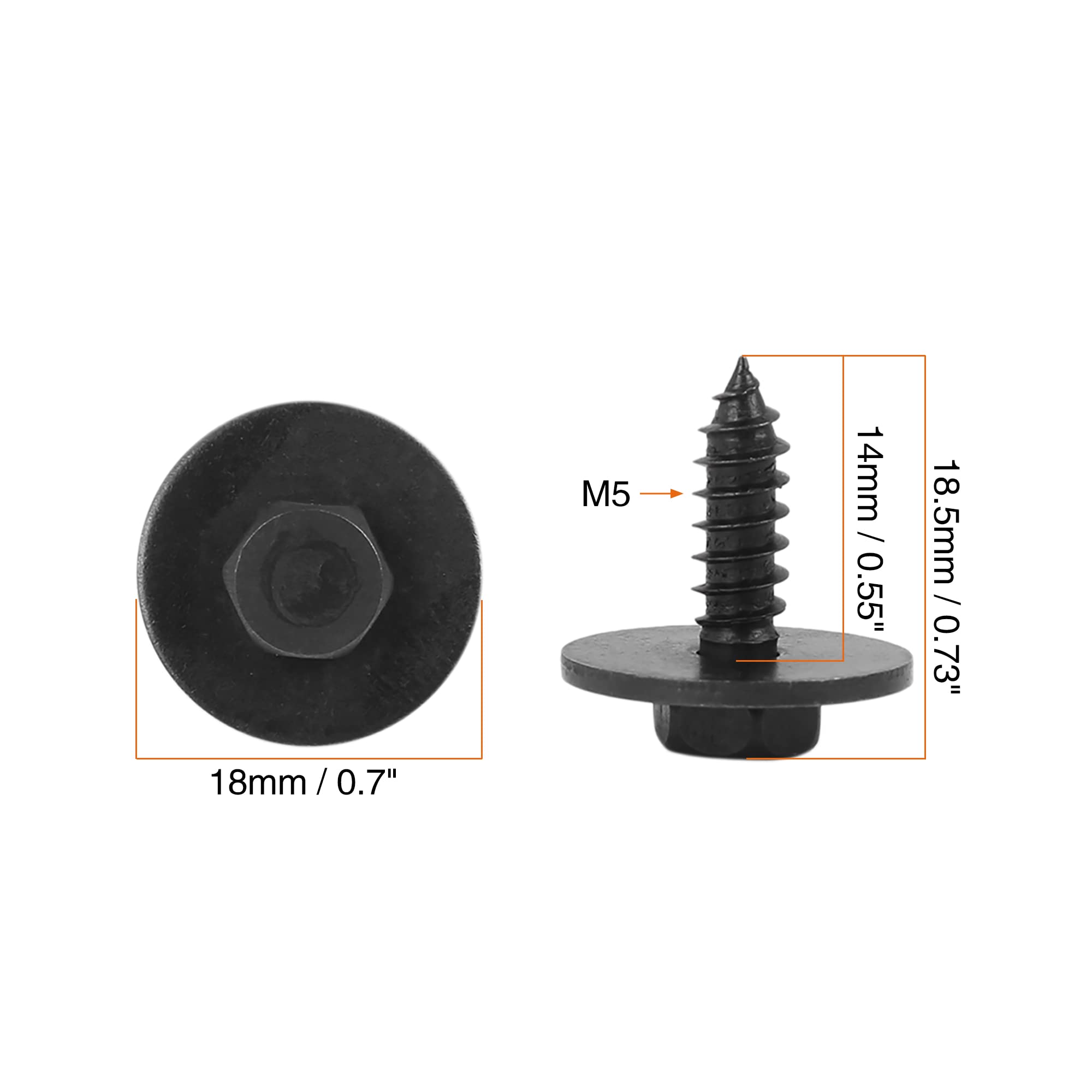 Cheap 20PCS 16mm Hex Head Screw Bumper Cover Engine Shields Splash...