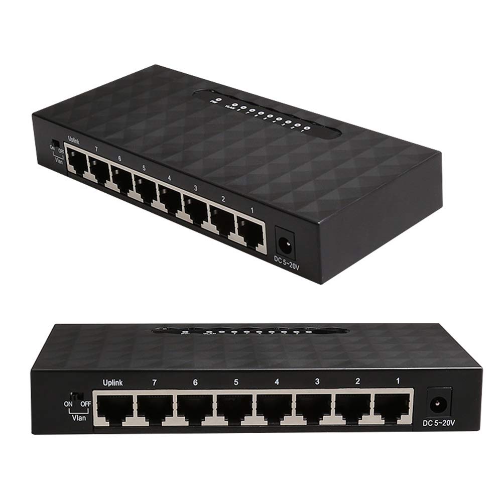Gigabit Ethernet Switch 8 portów huby sieciowe i przełączniki Pełna 1000 m Gigabit Desktop-Switch nie zarządzany, biuro na kampusie domowej Plug and Play rozgałęziacz sieci