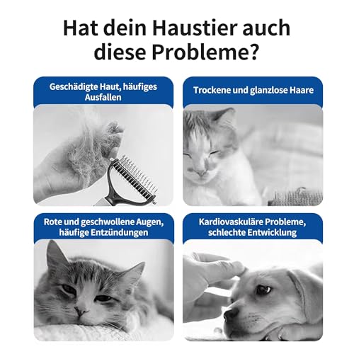 Pcpetclear Omega-3 Nahrungsergänzungen Lachsöl Hund Fischöl Kapseln für Hund & Katze: Glänzendes Fell, weniger Haaren, wertvolle Nährstoffe Leicht dosierbar Salmon Oil Dogs Cats